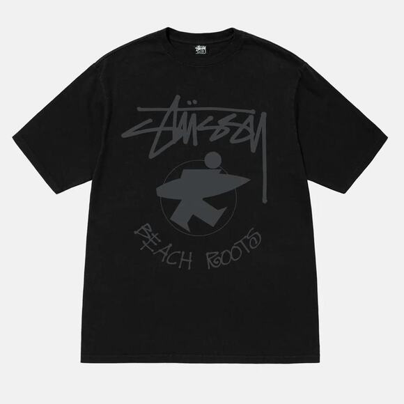 Stussy Beach Roots T shirt in Black Men XXL - Picture 1 of 5